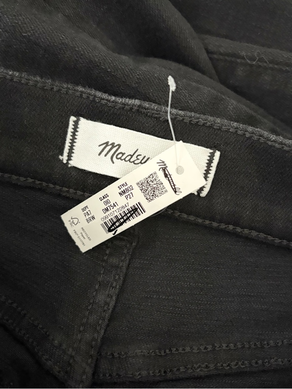NWT Madewell The Petite Perfect Vintage Wide-Leg Jean Black Rinse Wash - Picture 4 of 6